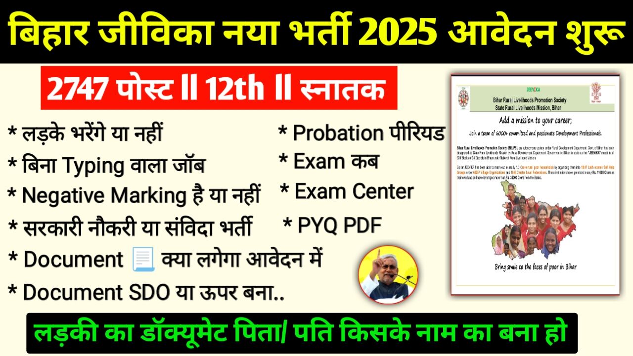 Bihar Jeevika New Bharti 2025