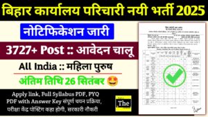 BSSC Office Attendant New Bharti 2025