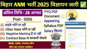 Bihar ANM New Bharti 2025