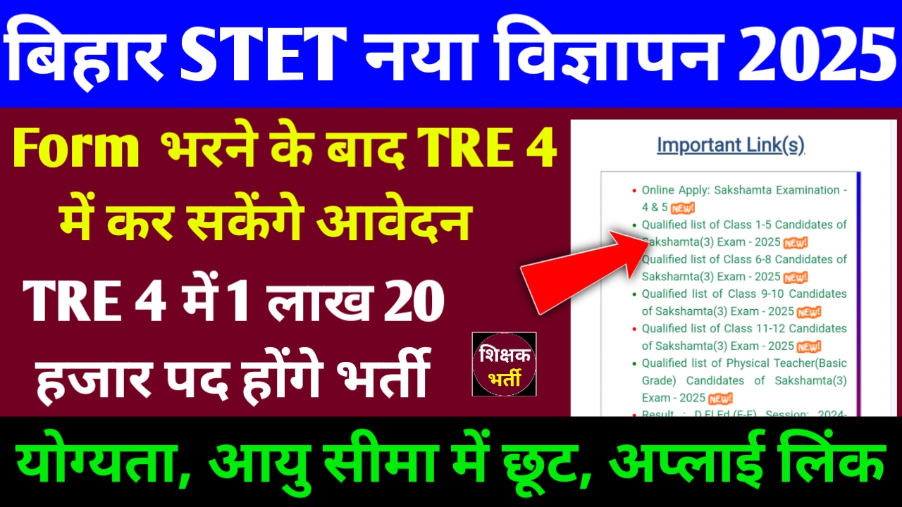 Bihar STET Notification 2025