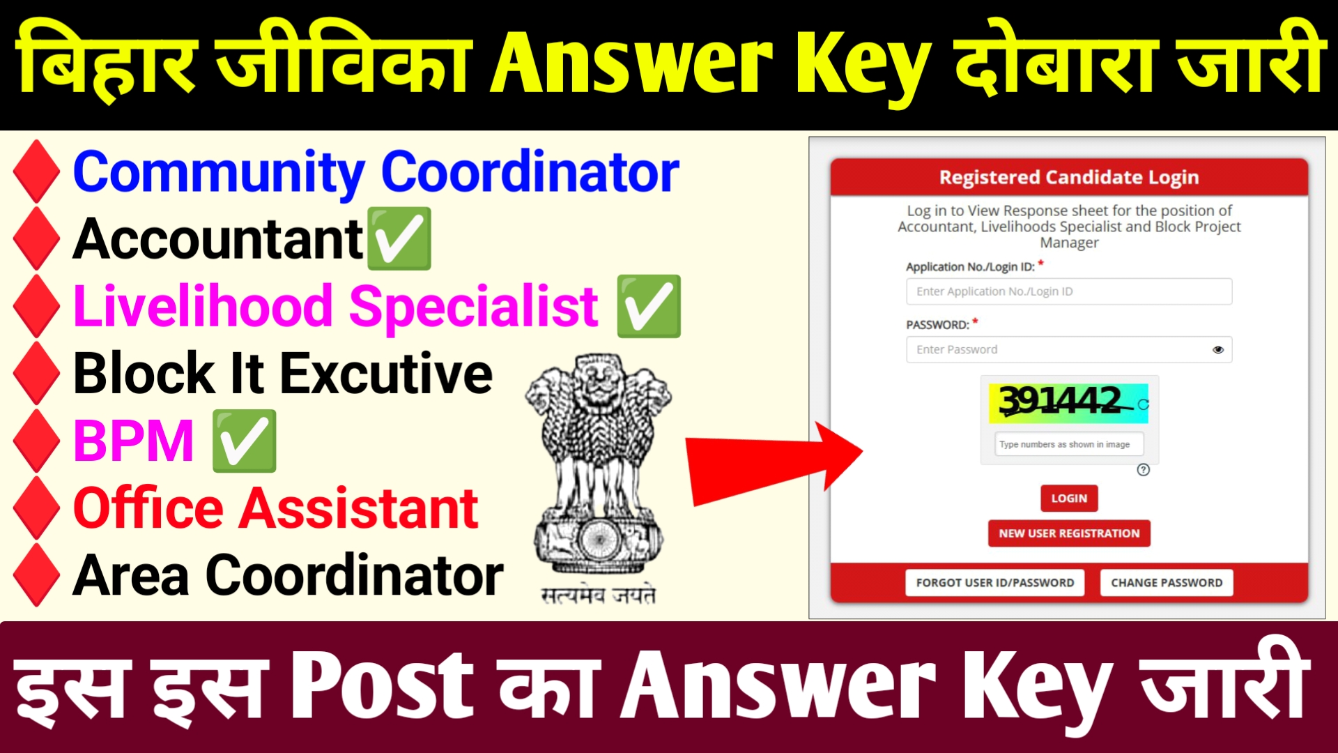 Bihar Jeevika Answer Key out 2026