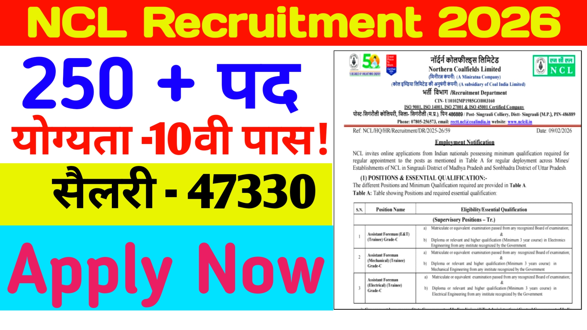 NCL New Recruitment 2026
