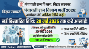 Bihar Panchayati Raj New Recruitment 2026