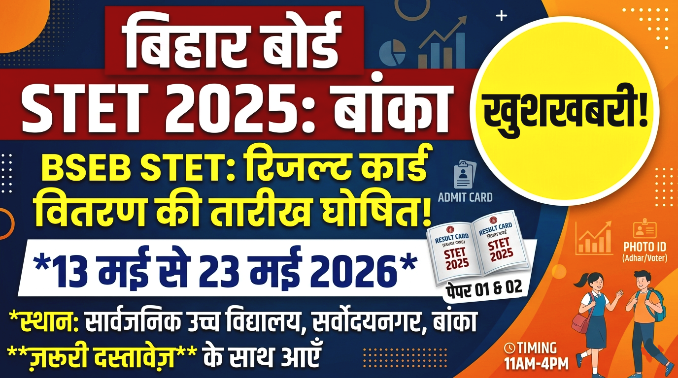 Bihar STET 2025 Certificate Bnaka District Notice Out