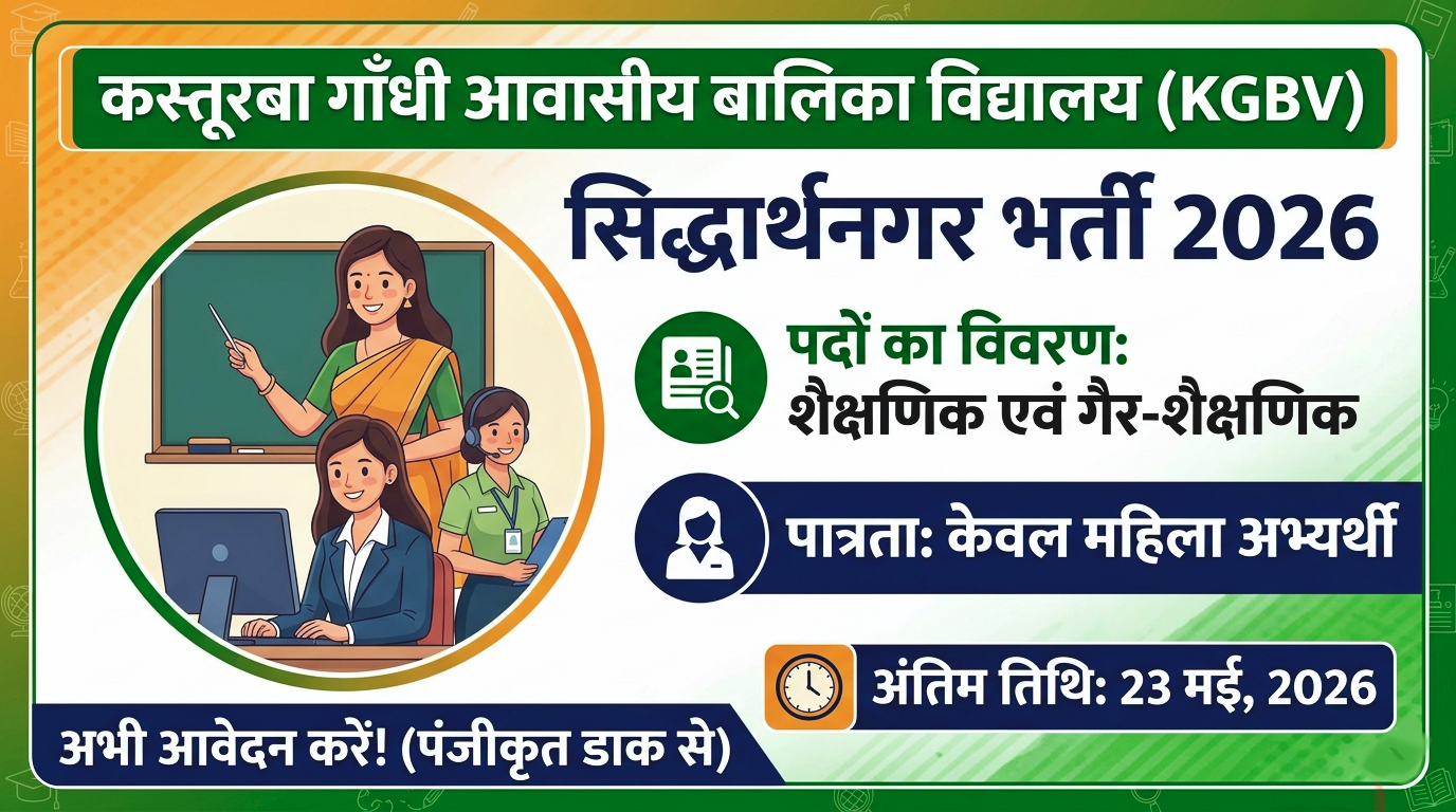 KGVB Siddharth Nagar Recruitment 2026