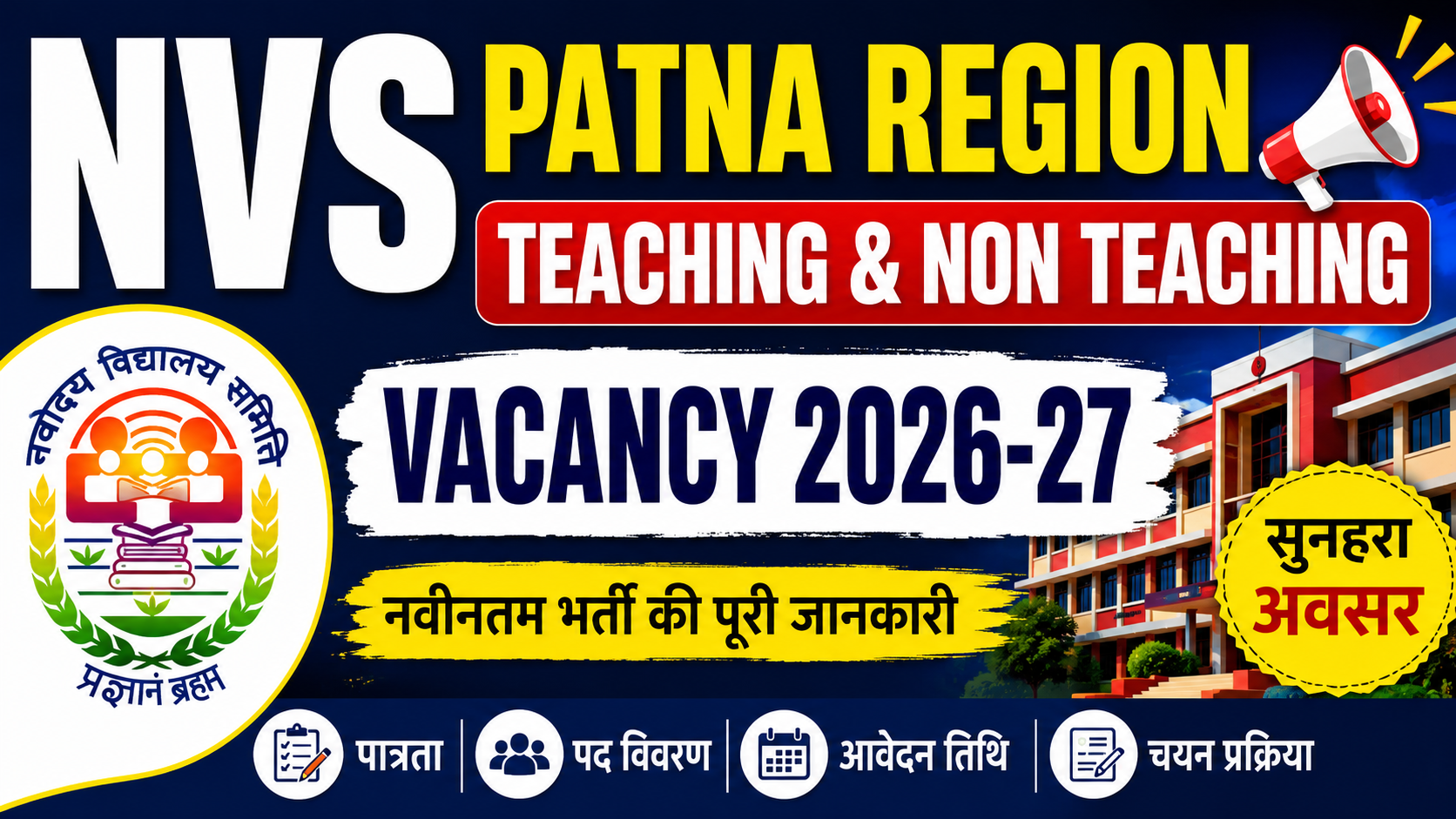 NVS Patna Region Teaching & Non Teaching Recruitment 2026