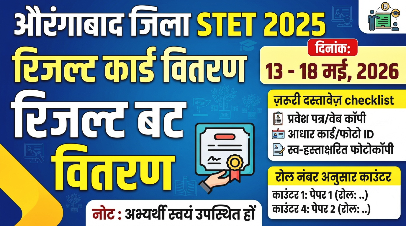 STET 2025 Certificate Aurangabaad District Notice Out