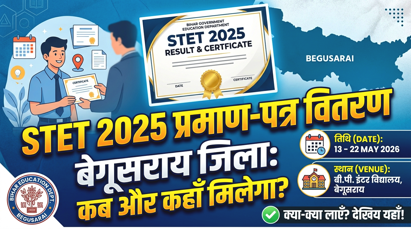STET 2025 Certificate Begusarai District Notice Out
