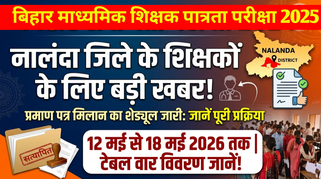 STET 2025 Certificate Nalanda District Notice Out