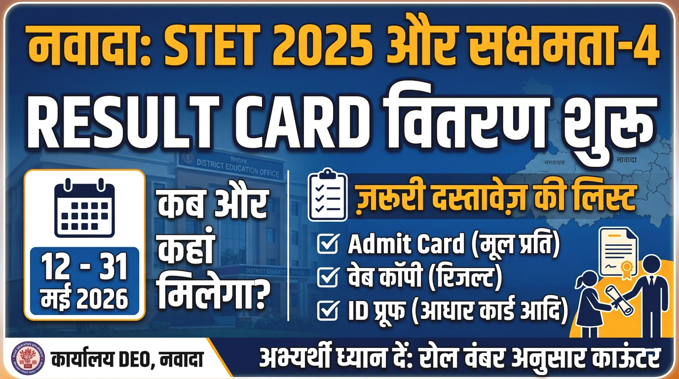 STET 2025 Certificate Nawada District Notice Out