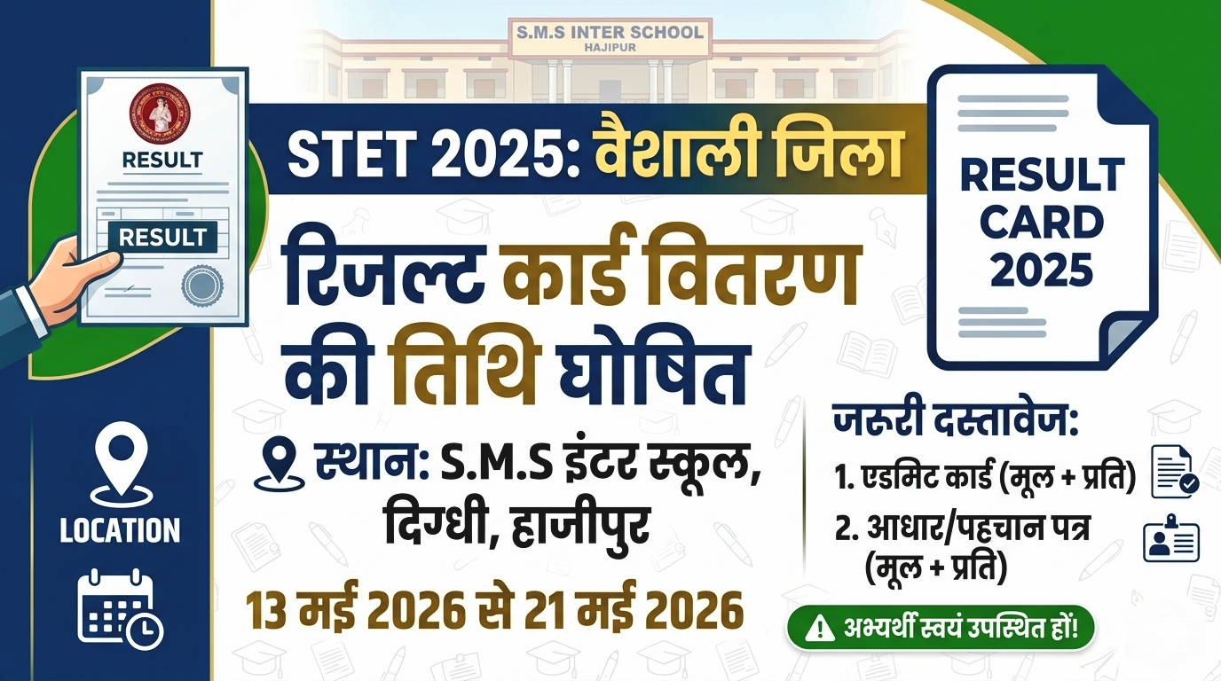 STET 2025 Certificate Vaishali District Notice Out