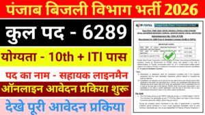 Bijli Vibhag New Recruitment 2026