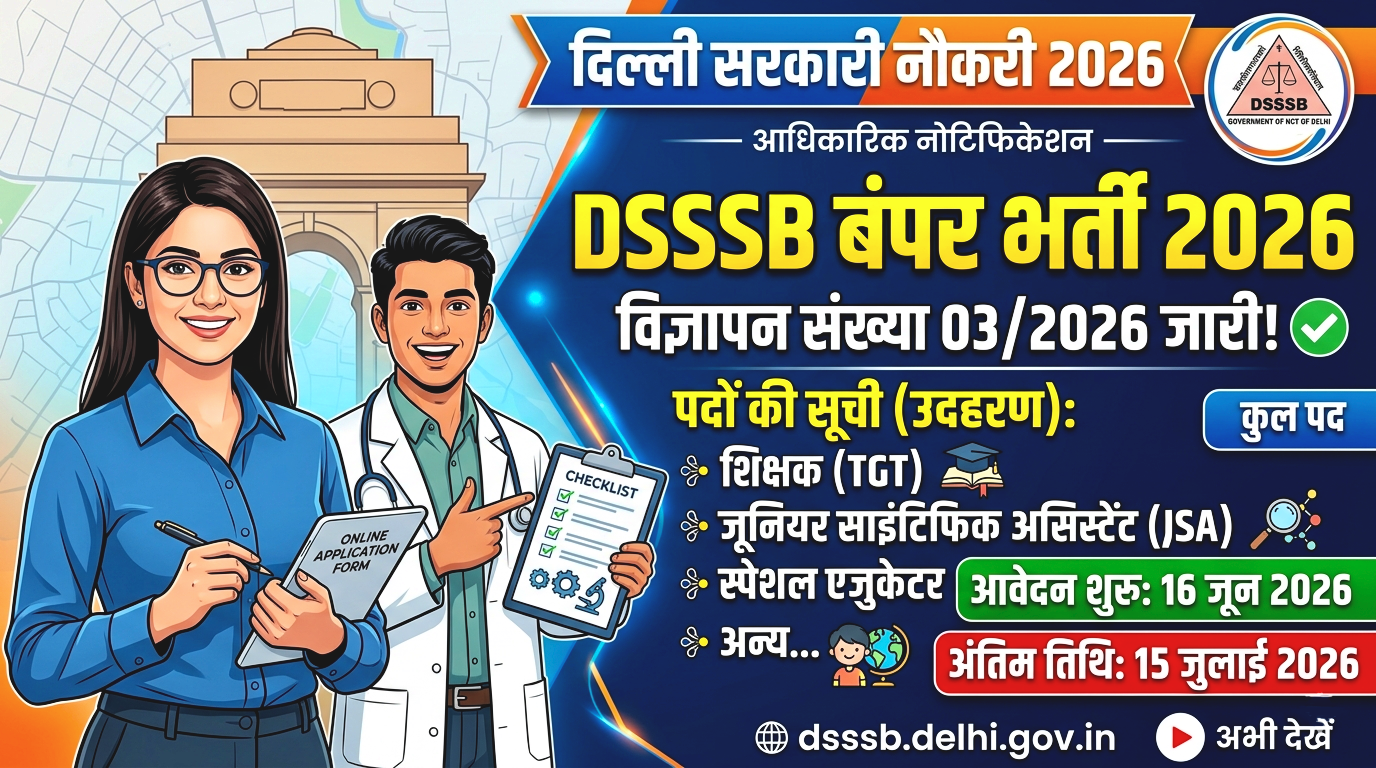 DSSSB New Vacancy 2026