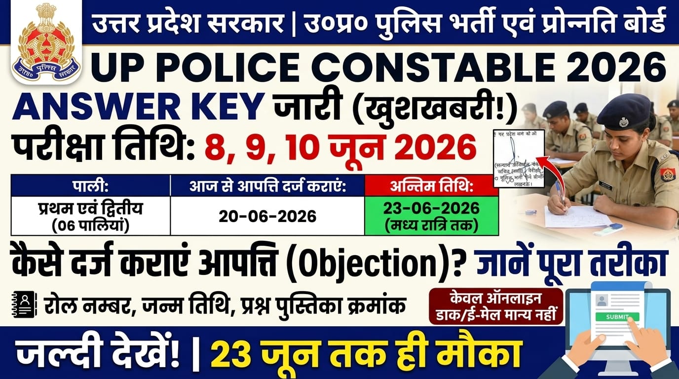 UP Police Constable Answer Key Out 2026